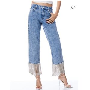 AMAZING CRYSTAL EMBELLISHED HEM JEAN (Alice & Olivia)